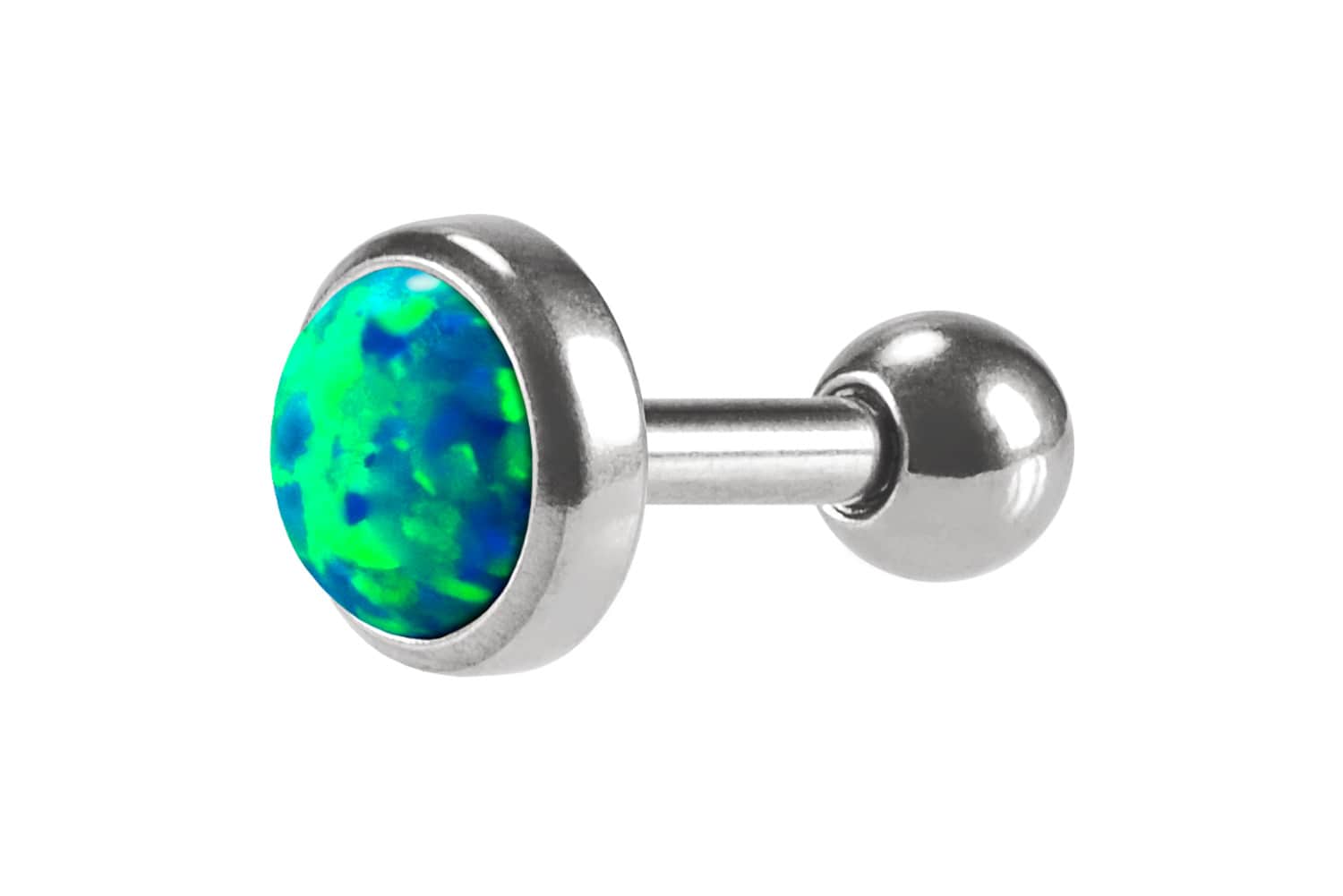 Chirurgenstahl Ohrpiercing SYNTHETISCHER OPAL ++SALE++